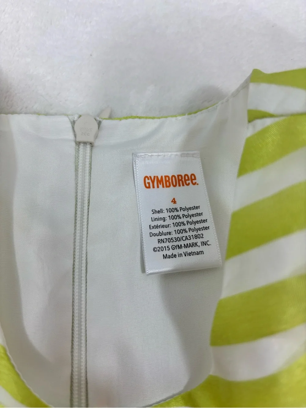 Gymboree Lime Green & White Striped Sleeveless Fit-and-Flare Dress